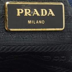 Pre Owned Prada Galleria Large Navy Blue Saffiano Lux Leather Double Zip Tote