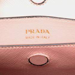 Pre Owned Prada Pink Large Saffiano Cuir Double Satchel