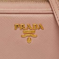 Pre Owned حقيبة كروس بودي صغيرة برادا جلد سافيانو وردية