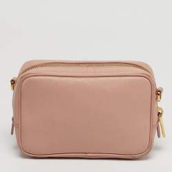 Pre Owned حقيبة كروس بودي صغيرة برادا جلد سافيانو وردية