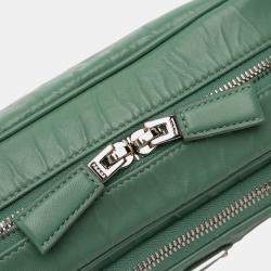 Pre Owned Prada Green Nappa Antique Multi Pocket Crossbody