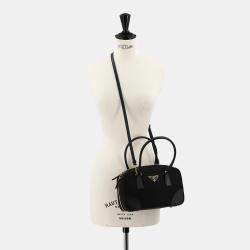 مملوكة مسبقًا Prada Re-Edition 1978 Black Nylon Saffiano Leather Shoulder Bag