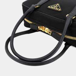 مملوكة مسبقًا Prada Re-Edition 1978 Black Nylon Saffiano Leather Shoulder Bag