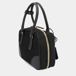 مملوكة مسبقًا Prada Re-Edition 1978 Black Nylon Saffiano Leather Shoulder Bag