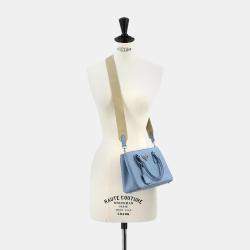 Pre Owned حقيبة كتف صغيرة جلد سافايانو أزرق فاتح برادا جاليريا