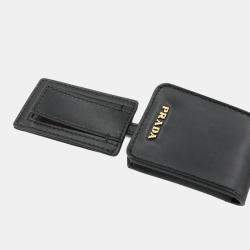 مملوكة مسبقًا حقيبة كتف برادا ماتيني جلد سافيانو أسود