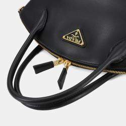 Pre Owned Prada City Zip Black Leather Shoulder Bag