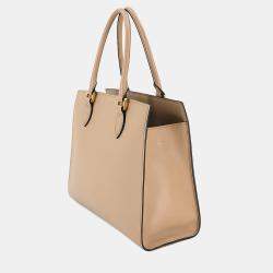 Pre Owned Prada Beige Saffiano Leather Handbag