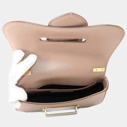 Pre Owned حقيبة برادا سيدني جلد سافيانو بيج على الكتف