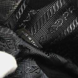 Pre Owned حقيبة يد برادا توتس جلد أسود غاليريا بسحاب مزدوج مرصعة طريقة حمل مزدوجة