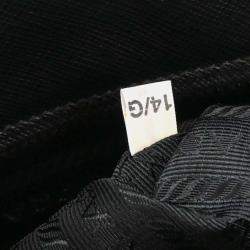 Pre Owned حقيبة يد برادا توتس جلد أسود غاليريا بسحاب مزدوج مرصعة طريقة حمل مزدوجة