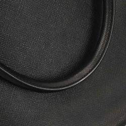 Pre Owned حقيبة يد برادا توتس جلد أسود غاليريا بسحاب مزدوج مرصعة طريقة حمل مزدوجة