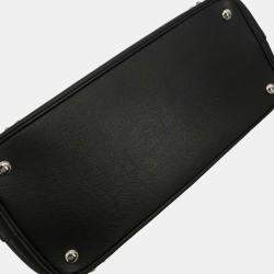 Pre Owned حقيبة يد برادا توتس جلد أسود غاليريا بسحاب مزدوج مرصعة طريقة حمل مزدوجة