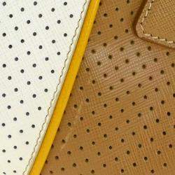 Pre Owned Prada Brown/White Perforated Handbag