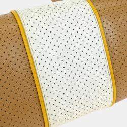 Pre Owned Prada Brown/White Perforated Handbag