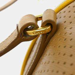 Pre Owned Prada Brown/White Perforated Handbag