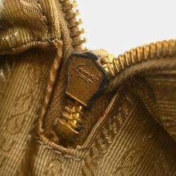 Pre Owned Prada Brown/White Perforated Handbag