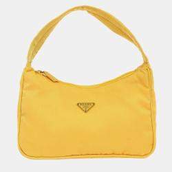 Pre Owned Prada Yellow Nylon Handbag