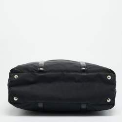 Pre Owned Prada Top Zip Black Nylon and Patent Leather Tote