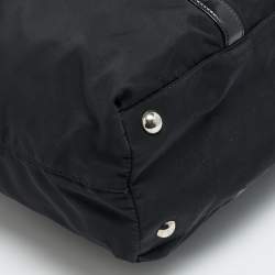 Pre Owned Prada Top Zip Black Nylon and Patent Leather Tote