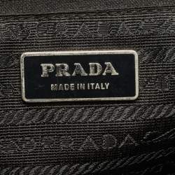 Pre Owned Prada Top Zip Black Nylon and Patent Leather Tote