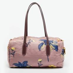 مملوكة مسبقًا Prada Lilac/Multicolor Faille Nylon Satchel