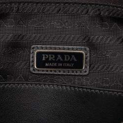 Pre Owned Prada Black Saffiano Triangle Logo Crossbody