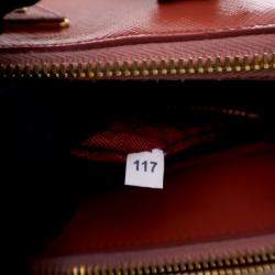 Pre Owned Prada Small Saffiano Vernice Galleria Tote