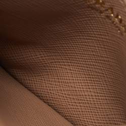 Pre Owned Prada Logo Beige Saffiano Leather Card Holder