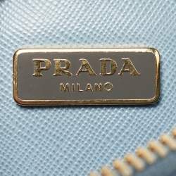 مملوكة مسبقًا حقيبة ساتشل برادا بروميناد جلد سفينايو أزرق فاتح صغيرة