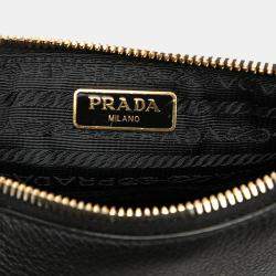 Pre Owned Prada Black Mini Vitello Phenix Crossbody