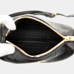 Pre Owned Prada Black Mini Vitello Phenix Crossbody