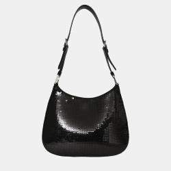Pre Owned Prada Black/White Sequin 'Cleo' Small Shoulder Bag