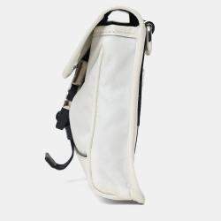 مملوكة مسبقًا Prada White Re-Nylon/Saffiano Leather Smartphone Crossbody Bag