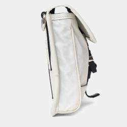 مملوكة مسبقًا Prada White Re-Nylon/Saffiano Leather Smartphone Crossbody Bag