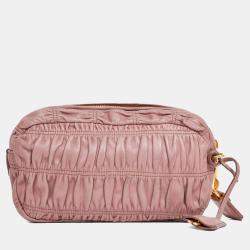 مملوكة مسبقًا Prada Mauve Nappa Gaufre Leather Crossbody Bag
