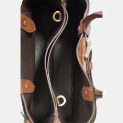 Pre Owned Prada Brown Suede/Leather Buckle Bag with Strap