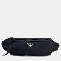 مملوكة مسبقًا Prada Black Nylon Fabric Belt Bag