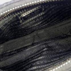 Pre Owned حقيبة هوبو برادا قماش النايلون الأسود النايلون المعاد تدويره