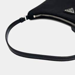 Pre Owned Prada Black Nylon Re-Nylon Hobo Bag