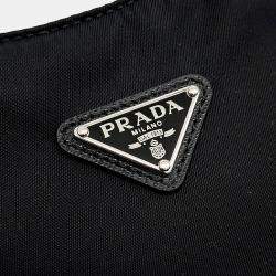 Pre Owned Prada Black Nylon Re-Nylon Hobo Bag