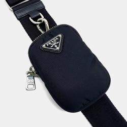 مملوكة مسبقًا حقيبة هوبو برادا نايلون تيسوتو بالسلسلة أسود