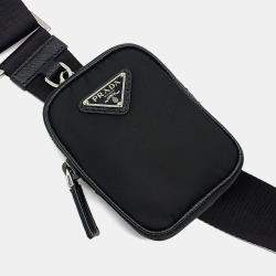 Pre Owned Prada Black Nylon Re-Nylon Tessuto Messenger Bag