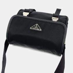 Pre Owned Prada Black Nylon Re-Nylon Tessuto Messenger Bag