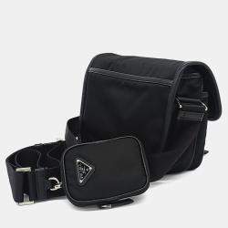Pre Owned Prada Black Nylon Re-Nylon Tessuto Messenger Bag