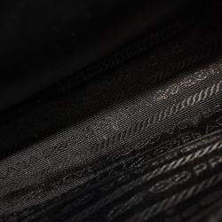 Pre Owned Prada Black Leather Small Brushed Tote Bag