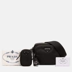 Pre Owned حقيبة كاميرا برادا تيسوتو أسود إعادة إصدار 2005