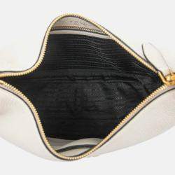 Pre Owned حقيبة برادا جلد فيتيلو فينيكس أبيض كروس بودي