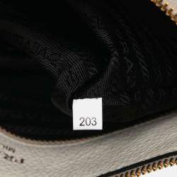 Pre Owned حقيبة برادا جلد فيتيلو فينيكس أبيض كروس بودي