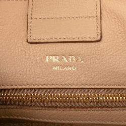 Pre Owned Prada Brown Vitello Phenix Open Convertible Tote